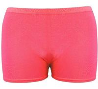 Womens Ladies Girl Microfiber Hot Pants Knicker Lycra Dance Shorts Gym Sexy Neon (Neon Pink, XL/UK 16-18)