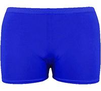 Womens Ladies Girl Microfiber Hot Pants Knicker Lycra Dance Shorts Gym Sexy Neon (Royal Blue, SM/UK 8-10)