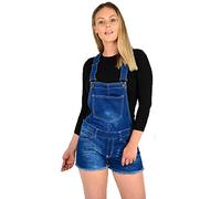 Womens Ladies Girls Dungarees Monika Jumpsuits Stretch Denim Jeans Short Dress Stone Wash 9/10 Years