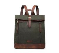 Womens Ladies Girls Men Vegan Leather Backpack Rucksack Work Bag School College (K.Green)