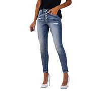 Women's Ladies High Waisted Denim Jeans Skinny Slimming Fit Casual Straight Pants Causal Vintage Wash Frayed Hem Ripped Ankle Jeans Boyfriend Pants Cropped Jeggings Y2K Streetwear