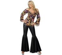 Womens Ladies Hippy Hippie Flares Top 1960s 1970s Fancy Dress Costume S M L 2XL