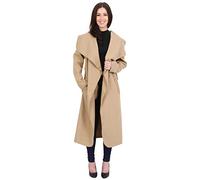 Womens Ladies Italian Trench Long Coat Waterfall Duster Cape Belted Cardigan Jacket Plus Size UK (Camel, M-L)