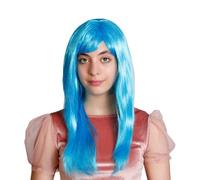 WOMEN'S LADIES LONG STRAIGHT WIG FANCY DRESS COSPLAY WIGS POP PARTY (Blue)