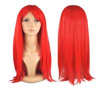 WOMEN'S LADIES LONG STRAIGHT WIG FANCY DRESS COSPLAY WIGS POP PARTY COSTUME (Red)