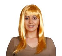 WOMEN'S LADIES LONG STRAIGHT WIG FANCY DRESS COSPLAY WIGS POP PARTY (Gold)