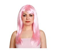 WOMEN'S LADIES LONG STRAIGHT WIG FANCY DRESS COSPLAY WIGS POP PARTY (Light Pink)