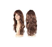 WOMEN'S LADIES LONG WAVY WIG FANCY DRESS COSPLAY WIGS POP PARTY COSTUME (Brown)