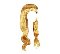 WOMEN'S LADIES LONG WAVY WIG FANCY DRESS COSPLAY WIGS POP PARTY COSTUME (Gold)