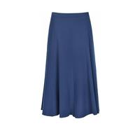 Womens Ladies Midi Skirt Plain Flared Half Elasticated Below Knee Length Skirt Black Navy Grey Denim UK Size 8-22