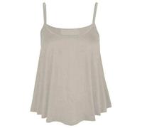 Womens Ladies New Plain Sleeveless Swing Strappy Camisole Cami Vest Plus Size Flared Mini Top Tees UK 8-26 (Cream UK 24-26)