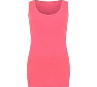 Women's Ladies Plain Rib TOP Stretchy Summer Ribbed Vest T- Shirt Plus Sizes (Neon Pink, 18)