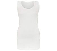 Women's Ladies Plain Rib TOP Stretchy Summer Ribbed Vest T- Shirt Plus Sizes (White, 18)