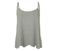 Womens Ladies Plus Size Cami Plain Neon Strappy Swing Vest Top Flared Sleeveless Tops for Women UK 8-26 (22, Grey)