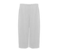 Womens Ladies Plus Size Crepe Plain Stretch Wide Leg Culottes Shorts Pants 12-30 (12/14, White)