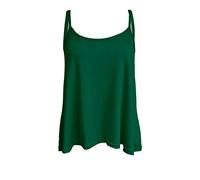 Womens Ladies Sleeveless Swing Vest Top Strappy Plain Flared Cami Size UK 8-26 (Bottle Green, UK M/L (12-14))