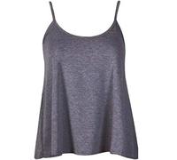 Womens Ladies Sleeveless Swing Vest Top Strappy Plain Flared Cami Size UK 8-26 (Dark Grey, UK XL (16-18))