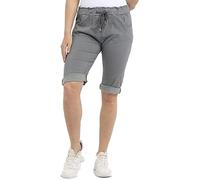 Women's Ladies Stretch Plain Magic Comfy Lagenlook Shorts Jeggings Pants Italian (Grey, 16-18)