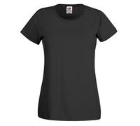 Womens Ladies T Shirt Plain Short Sleeve Crew Neck Cotton Top Fruit of The Loom