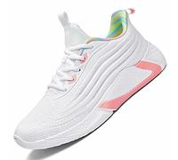 Womens Ladies Walking Tennis Shoes Slip on Lightweight Casual Running Sneakers Soft Sole Comfortable Trainers, White, 5.5 UK