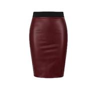 Womens Ladies Wet Look PVC Faux Leather Mini Midi Skirts (UK, Numeric, 12, Regular, Regular, Burgendy)