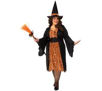 Womens Ladies Witch Costume Wicked Spooky Wizard Adult Halloween Fancy Dress
