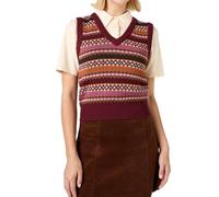 Women's Ladies Y2K Cable Knit Sleeveless Vest Knitted Jumper Tank Top Pull Over Casual Knit Sweater Tops (A-Brown, S)