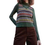 Women's Ladies Y2K Cable Knit Sleeveless Vest Knitted Jumper Tank Top Pull Over Casual Knit Sweater Tops (A-Turquoise, S)