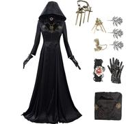 Womens Lady Cosplay Dress Vampire Lady Halloween White Costume with Hat