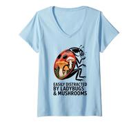 Women's Ladybug Costume Mushroom Lady Bug Party Decoration Ladybug V-Neck T-Shirt