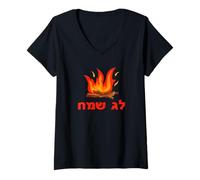Women's Lag Baomer Meron Bonfire Lag Sameach Rabbi Shimon Kabbalah V-Neck T-Shirt