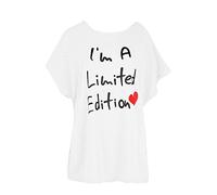 Womens Lagenlook Off The Shoulder Top Viscose I`m a Limited Edition Print Shirt