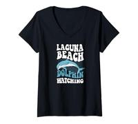 Women's Laguna Beach Dolphin Watching in California V-Neck T-Shirt