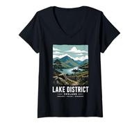 Women's Lake District England Scenic Adventure Gift V-Neck T-Shirt