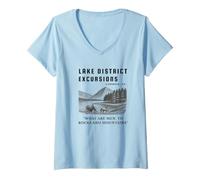 Women's Lake District Excursions Jane Austen Vintage Art V-Neck T-Shirt