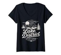 Women's Lake District Explore and Unwind Nature Gift V-Neck T-Shirt