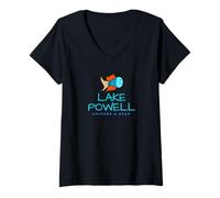 Womens Lake Powell T-Shirt, Arizona & Utah Lake Boating Shirt V-Neck T-Shirt