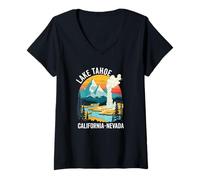 Womens Lake Tahoe California Souvenirs Nevada Mens Womens V-Neck T-Shirt