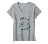 Womens Lake Tahoe California Souvenirs Nevada Mens Womens V-Neck T-Shirt