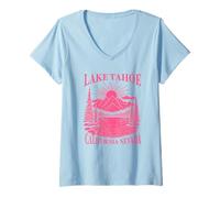 Womens Lake Tahoe California Souvenirs Nevada Mens Womens V-Neck T-Shirt