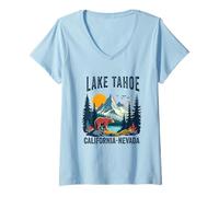 Womens Lake Tahoe California Souvenirs Nevada Mens Womens V-Neck T-Shirt