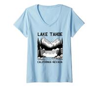Womens Lake Tahoe California Souvenirs Nevada Mens Womens V-Neck T-Shirt
