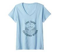 Womens Lake Tahoe California Souvenirs Nevada Mens Womens V-Neck T-Shirt