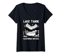 Womens Lake Tahoe California Souvenirs Nevada Mens Womens V-Neck T-Shirt