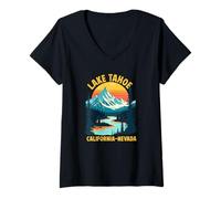 Womens Lake Tahoe California Souvenirs Nevada Mens Womens V-Neck T-Shirt