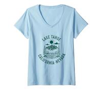Womens Lake Tahoe California Souvenirs Nevada Mens Womens V-Neck T-Shirt