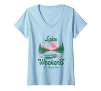 Womens Lake Weekend Vacation Trip St. Augustine Florida V-Neck T-Shirt