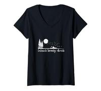 Womens Lakeside Serenity Awaits V-Neck T-Shirt