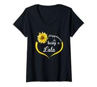 Womens Lala Gift: Happiness Is Being A Lala V-Neck T-Shirt