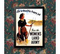 Women's Land Army Vintage Poster Photo WW2 Wall Art Picture Poster Print | (A3 Framed - Black Frame)